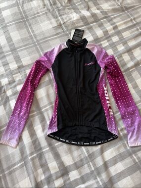 Santic Women's Long Sleeve Cycling Jersey - Black with Purple Ombre